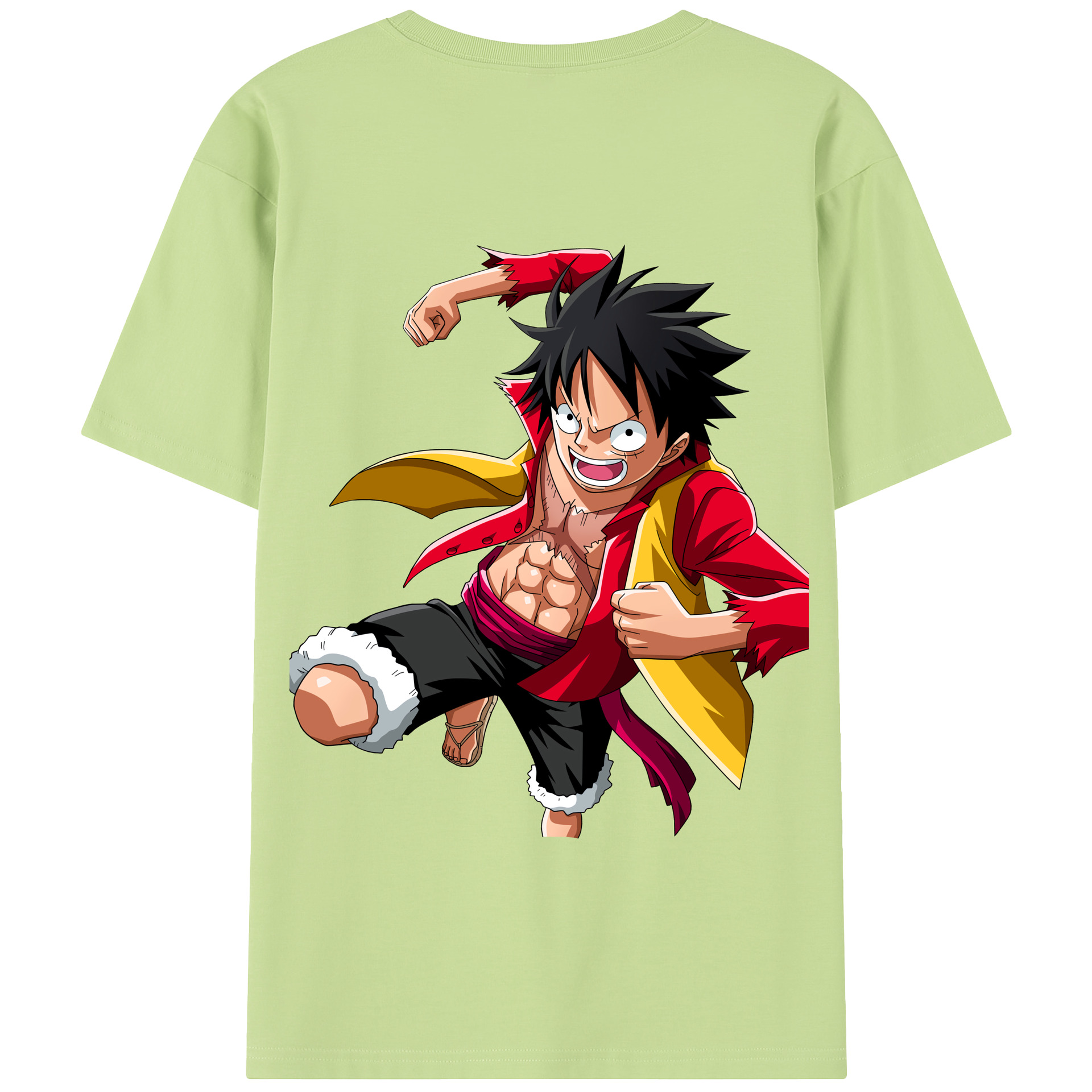 ワンピース モンキー・D・ルフィ ONE PIECE Monkey D. Luffy 綿100％半袖Tシャツ（背面プリント）